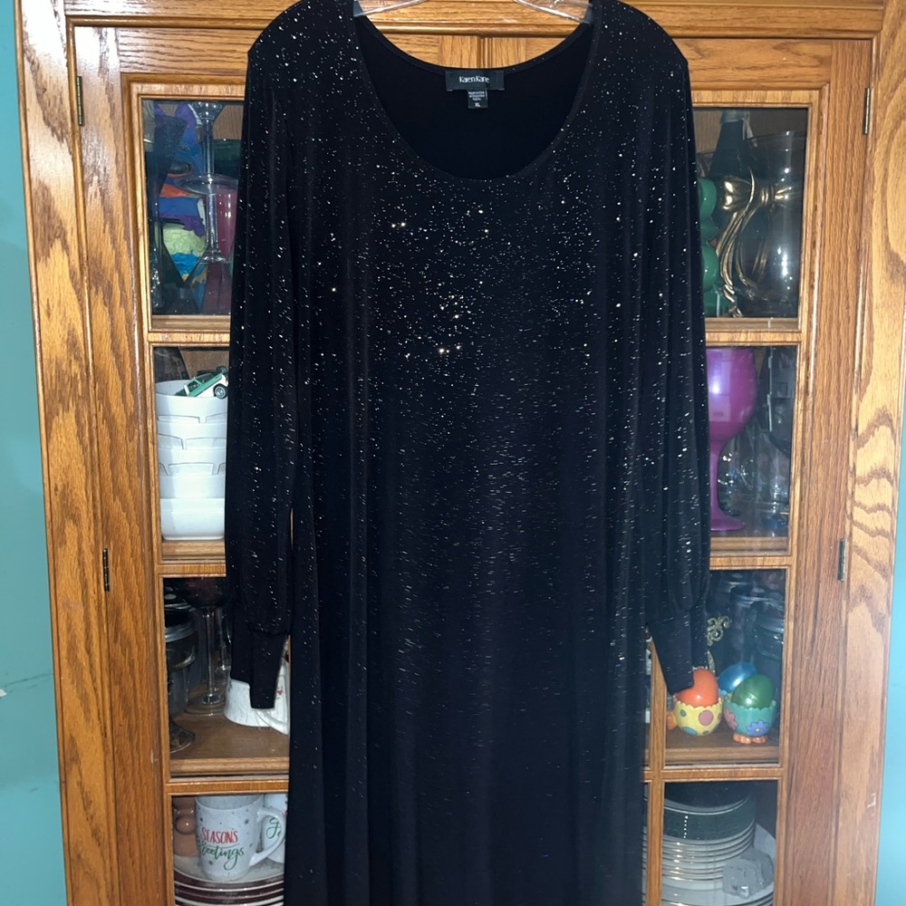 Karen Kane Glittering Black Long Sleeve Dress